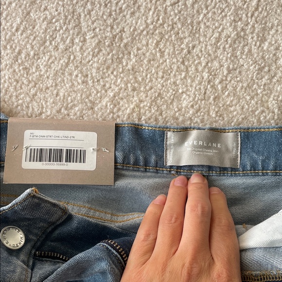 NWT 27 Everlane The Original Cheeky Jean High Rise Regular Straight Light Wash 🥂 - Picture 4 of 6